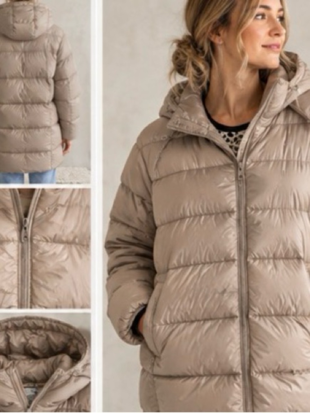 Uniqlo Women's Shiny Taupe Packable Puffer Jacket
